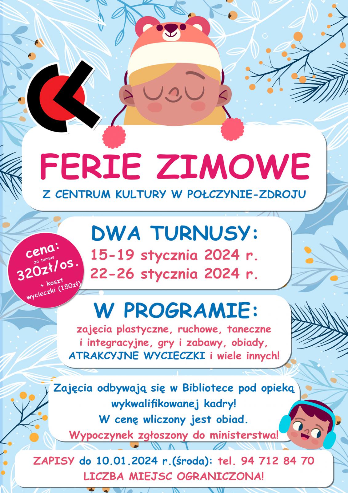 Ferie zimowe - plakat