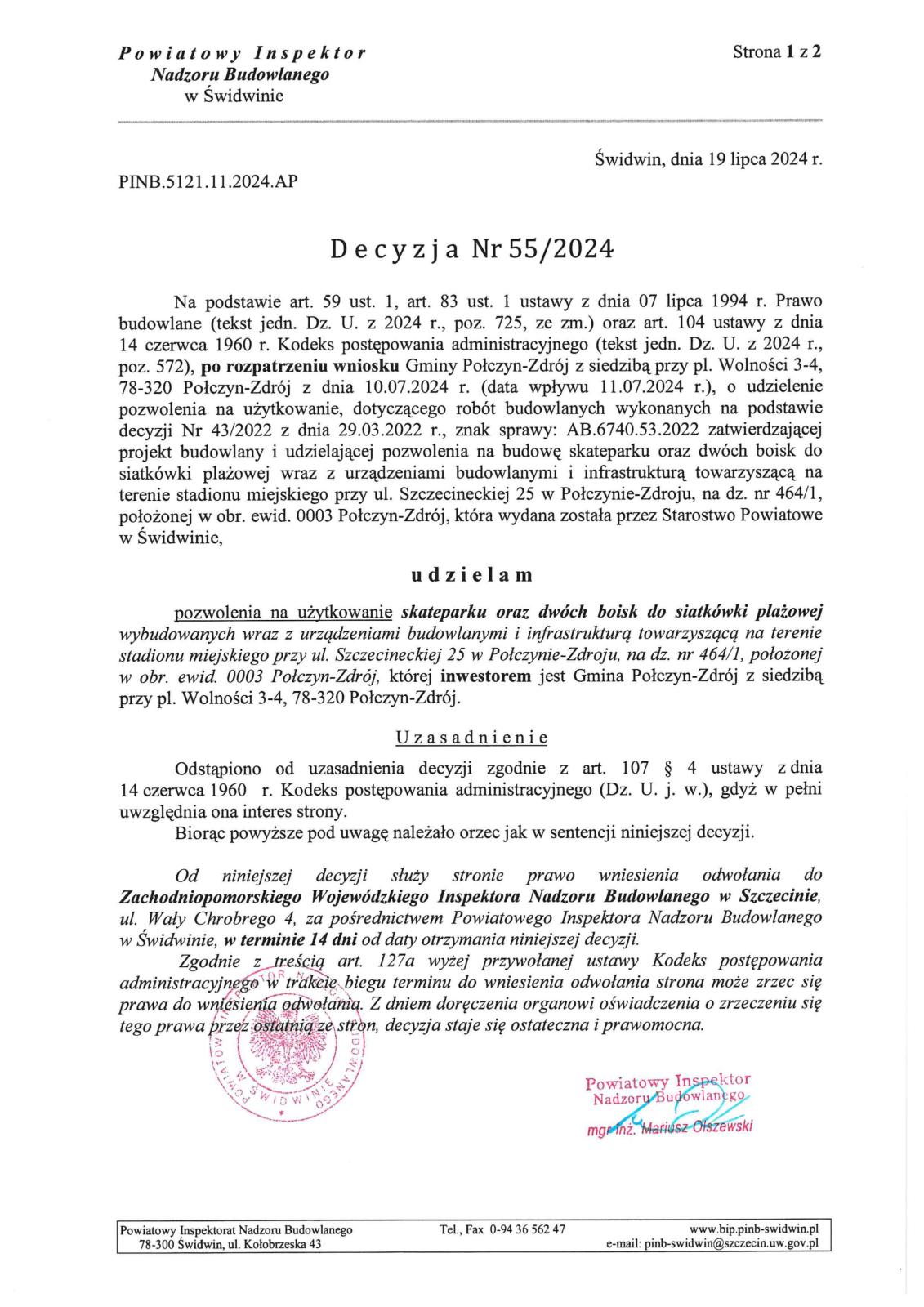 Decyzja Nr55/2024
