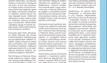 Materiał biuletynu "Naturalnie" - Park Zdrojowy w Połczynie-Zdroju odnowiony przy wsparciu Wojewódzkiego Funduszu Ochrony Środowiska i Gospodarki Wodnej