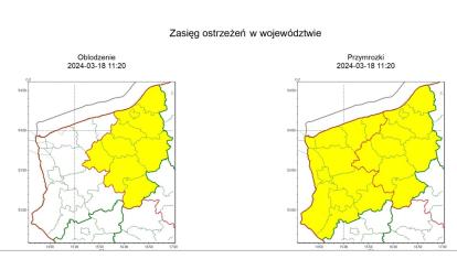 OSTRZEŻENIE METEOROLOGICZNE 18-20.03.2024 R.