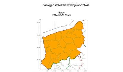 OSTRZEŻENIE METEOROLOGICZNE 31.05.2024 R.