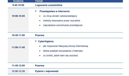 Webinarium dla seniorów i ich opiekunów „Na co uważać i jak nie dać się okraść w Internecie – bankowość elektroniczna dla seniorów. III edycja”