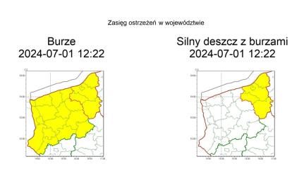 OSTRZEŻENIE METEOROLOGICZNE 01.07-2024-02.07.2024 R.