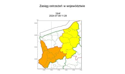 OSTRZEŻENIE METEOROLOGICZNE 09.07.2024 R- 10.07.2024 R.