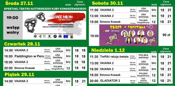 REPERTUAR KINA GOPLANA 28.11-1.12.2024