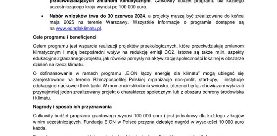 Fundacja E.ON przedłuża nabór wniosków do programu grantowego