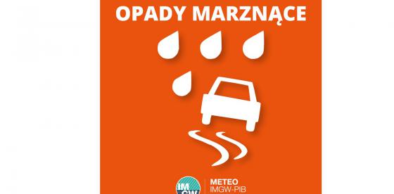OSTRZEŻENIE METEOROLOGICZNE 12.01. - 13.01.2024 R. MOŻLIWE OPADY MARZNĄCE