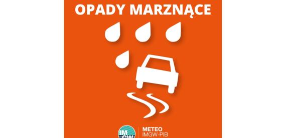OSTRZEŻENIE METEOROLOGICZNE 21.02.2025 R.-22.02.2025 R. MOŻLIWE OPADY MARZNĄCE